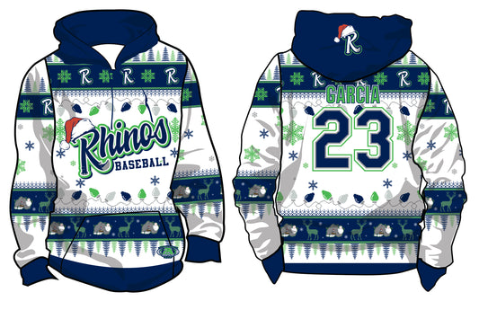 Rhinos Ugly Sweater Hoodie - White