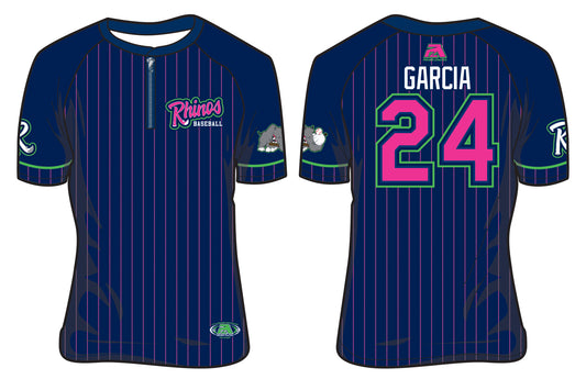Rhinos BCA BP Jacket - NAVY/PINK PINSTRIPE