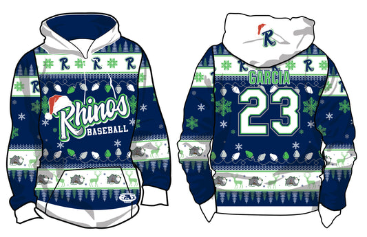 Rhinos Ugly Sweater Hoodie - Navy