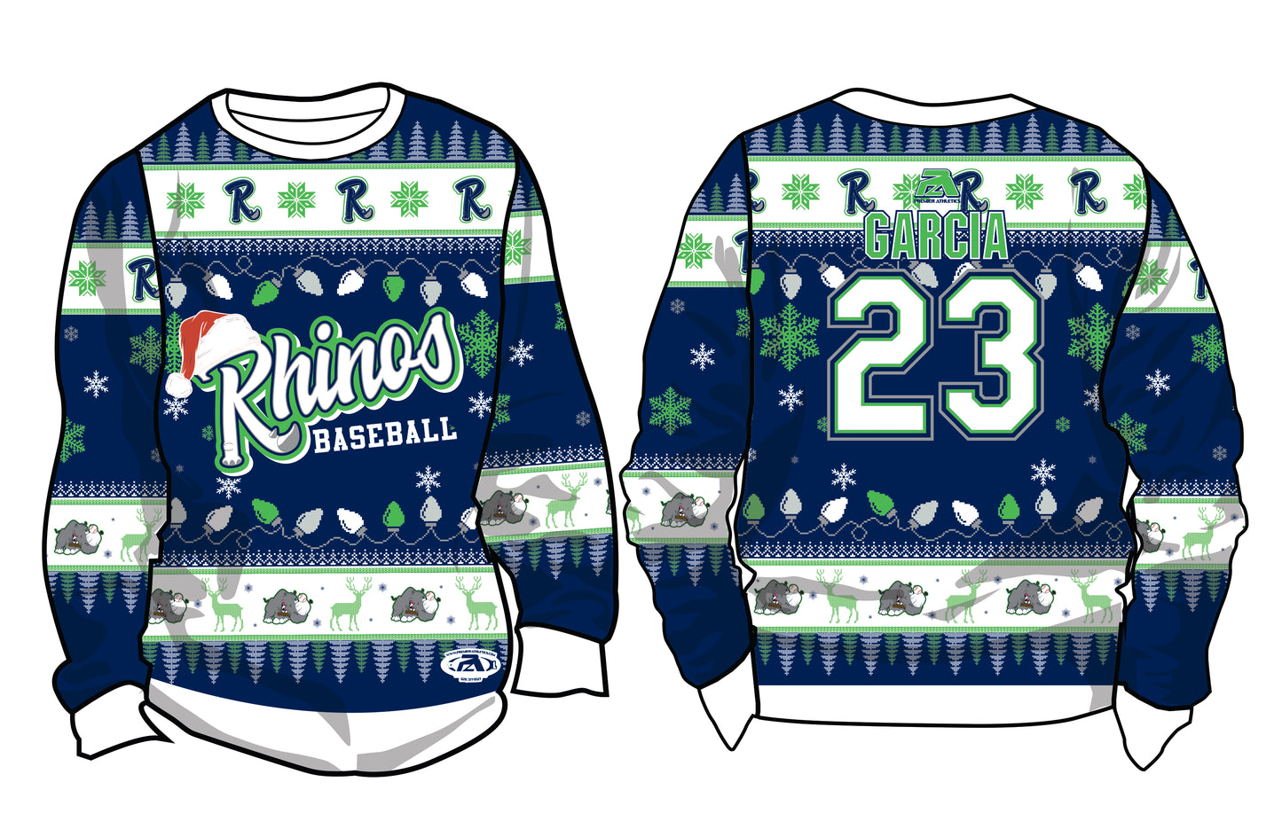 Rhinos Ugly Sweater Crewneck - Navy