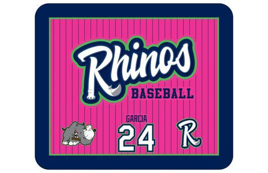 Rhinos BCA Sherpa Blanket - PINK/NAVY PINSTRIPE